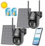 Aeotec Lauko saulės kamera Iegeek pasukama Gsm 4g Lte Sim 2k 3mp Baterija Garsiakalbis x2