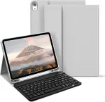 Zoyu klaviatūros dėklas, skirtas ipad 10-os kartos 2022 / ipad a16 11-os kartos 2025 (10,9/11 colių), mink&scaron;tas tpu itin plonas dėklas su ra&scaron;iklio laikikliu, magnetinė nuimama bluetooth klaviatūra, pilka