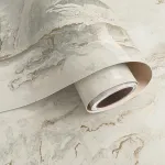 Varypaper marmuriniai tapetai, lipnūs, smėlio spalvos, aukso spalvos, 40 cm x 800 cm plėvelė, lipni plėvelė, baldų dekoratyvinė plėvelė, baldų plėvelė, stalvir&scaron;is, virtuvė, vandeniui atspari stalo plėvelė, spintelės plėvelė