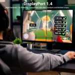 Deleycon Displayport 1.4 Kabelis 1m - 8k@60hz, 4k@165hz, Hdr