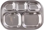 Rice - Stainless Steel 5 Room Plate with Mint Fun Fair lazerinis Print - Mint - Large