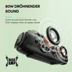 Kompiuterio kolonėlės Soundcore Anker Motion Boom Plus Ip67 lauko kolonėlė, 80w stereo garsas, individualus Eq ir Bassup, Usb-c, Bluetooth, integruotas maitinimo blokas, atspari vandeniui, stovyklavimui, prie baseino, paplūdimyje, sode