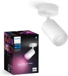 Philips Hue Baltas & Colour Ambiance Fugato 1 prožektorius, baltas, 1 x 350 lm, reguliuojamas, 16 milijonų spalvų, valdomas per programėlę, suderinamas su Amazon Alexa (echo, Echo Dot), naujos kartos