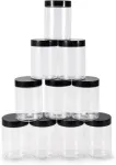 Testyu 10 vnt. 300 ml talpos plastikinių stiklainių rinkinys su dangteliu, sandarūs, konservavimo stiklainiai su užsukamu dangteliu, maistui saugūs pet plastikiniai stiklainiai prieskoniams, grūdams, pagardams, gleivėms