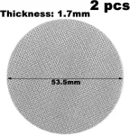 2 vnt. sukepintų kavos filtro priedų, daugkartinio naudojimo puko filtras, kavos portafiltro apatinis du&scaron;o sietelis, 1,7 mm storio, 150 &mu;m 316l nerūdijantis plienas, puko ekranas espresso portafiltrui