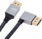Cablecc Displayport Dp į Dp Uhd kabelis 4k 60hz 32.4gbps didelės spartos stačiu kampu sidabrine įvore 1.0m