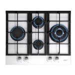 Kaitlentė CATA hob LCI 6031 WH Gas on glass, Number of burners/cooking zones 4, Rotary knobs, Baltas