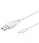 Goobay Trumpas USB laidas USB-A - microUSB 1,8 m Baltas (95143)