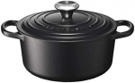 Le Creuset puodas Signature apvalus 18cm juodas