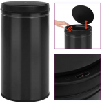 Automatinė &scaron;iuk&scaron;liadėžė su jutikliu, juoda, plienas, 60l