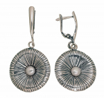 Sidabriniai auskarai angli&scaron;ku užsegimu, Metalas: Sidabras, Praba: 925&deg;, Akmuo: Perlai - 47 mm. - 9.2 g.