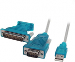 Ecolan USB/RS232 Konverterkabel, USB 2.0, aktiv, 1,8m