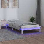 Lova Lovos rėmas su LED, baltas, 90x190cm, mediena, vienvietis