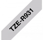 BROTHER TZER931 12MM Juodas ON Sidabrinis RIBBON TAPE