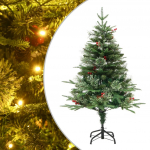 Kalėdų eglutė su pu&scaron;ies kankorėžiais, žalia, 120cm, PVC su PE