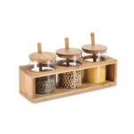 3 indeliai DKD Home Decor Natūralus Bambukas Borosilikatinis stiklas (31 x 11 x 10,5 cm)