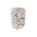 Stiklas DKD Home Decor Juoda Cementas Balta (7 X 7 X 9,5 CM)