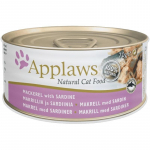 APPLAWS Mackerel with sardine in broth - &scaron;lapias kačių maistas - 70g