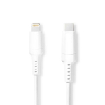 Nedis 2m USB-C Lightning laidas iPad, iPhone, iPod, baltas