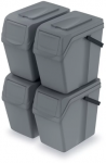 KEDEN &Scaron;IUČIŲ DĖŽĖS SORTIBOX 25L SET 4 - AKMENŲ PILKA