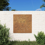 Nuotraukų rėmelis Sodo sienos dekoracija, 55x55cm, corten plienas, saulės dizaino