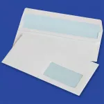 Office Products Savaranki&scaron;ki klijai FUNKCIJOS PRODUKTAI, SK, DL, 110x220mm, 75gsm, 1000 vienetų, su de&scaron;iniu langu 45x90mm, balta
