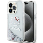 Apple iPhone 14 Pro Max Hello Kitty dėklas Liquid Glitter Charms Kitty Head (HKHCP14XLIKHET) sidabrinės spalvos