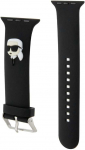 Apyrankė Apple Watch 4 / 5 / 6 / 7 / 8 / SE (38 / 40 / 41 MM) Karl Lagerfeld 3D Rubber Karl Head (KLAWMSLKNK) juodos spalvos