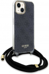 Dėklas GUESS GUHCP15SHC4SEK IPHONE 15/14/13 6.1 "Juodas / Juodas HARDCASE CROSSBODY CORD 4G PRINT