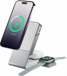 ALOGIC Matrix 3-in-1 MagSafe & Apple Watch Charger for iPhone, AirPods and Apple Watch with fast wireless charging - Juodas