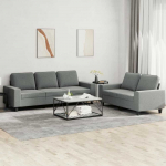 Sofa Sofos komplektas, 2 dalių, tamsiai pilkos spalvos, audinys