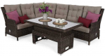 Lauko baldų komplektas Trivento Corner, Brown Mat / Brown Melange