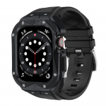[GRĄŽINTA PREKĖ] &bdquo;Kingxbar CYF140 2in1&ldquo; apsauginis dėklas &bdquo;Apple Watch 9, 8, 7&ldquo; (45 mm) i&scaron; nerūdijančio plieno su dirželiu, juodas (Atnaujinta)