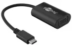 Goobay USB-C į VGA adapteris, juodas, 0,2 m, 0,2 m, USB Type-C, VGA (D-Sub), ki&scaron;tukas, lizdas, tiesus