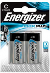 Energizer Max Plus, Vienkartinės baterijos, C, 2 vnt., Lizdinė pakuotė