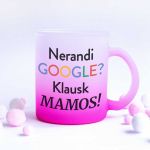Stiklinis matinis puodelis "Klausk mamos"