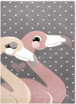 Dywan TINIES FLAMINGOS spalva pilka 120x170 Hakano