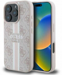 Guess 4G Printed Stripes MagSafe - dėklas skirtas Apple iPhone 16 Pro Max pink