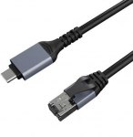 Extra Digital Interneto kabelis CAT6 UTP, USB Type-C - RJ45, 3m
