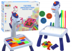 Lean Toys Mini projektorius su Tetris pie&scaron;imo stalu 2in1 Mėlynas Vienaragis
