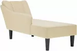 Poilsio gultas su porankiu de&scaron;inėje, kreminė, audinys