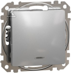Schneider Electric SCHNEIDERE Schneider Sedna Design SDD113106L laiptų jungtis su ap&scaron;vietimu sidabro spalvos aliuminio dizainas ir elementai