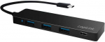 LogiLink Hub usb-c 3.1 4-porty ultra slim, juoda