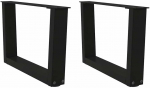 Kavos staliuko kojelės, V formos, 2 vnt., juodos, 50x(30-31,3) cm, plienas