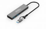 &bdquo;MicroConnect 4w1&ldquo; USB-A/USB-C &scaron;akotuvas | 2x USB-A | 2x USB-C