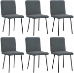 Valgomojo kėdės, 6vnt., tamsiai pilkos spalvos, aksomas