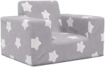 Vaiki&scaron;ka sofa, &scaron;viesiai pilka, mink&scaron;tas pliu&scaron;as, su žvaigždėmis