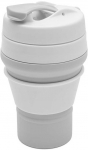 Silikoninis sulankstomas puodelis 350 ml 2-in-1 New Baby - pilkas