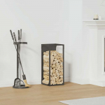 Malkų lentyna Juoda 25x25x60 cm &Scaron;altai valcuotas plienas