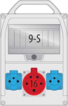 Pawbol Rozdzielnica R-BOX 300R 1x16A/5p 2x250V 9S - B.18.300-2